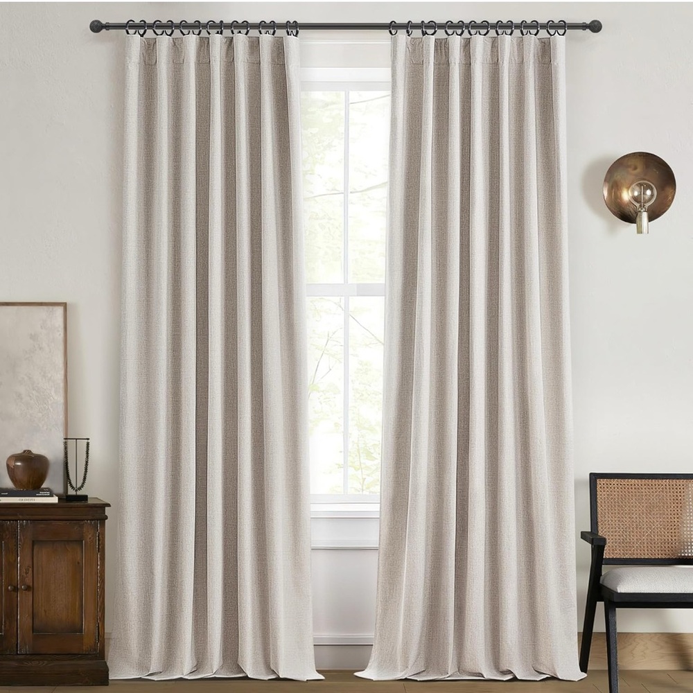 Natural Linen Colored Curtains.
